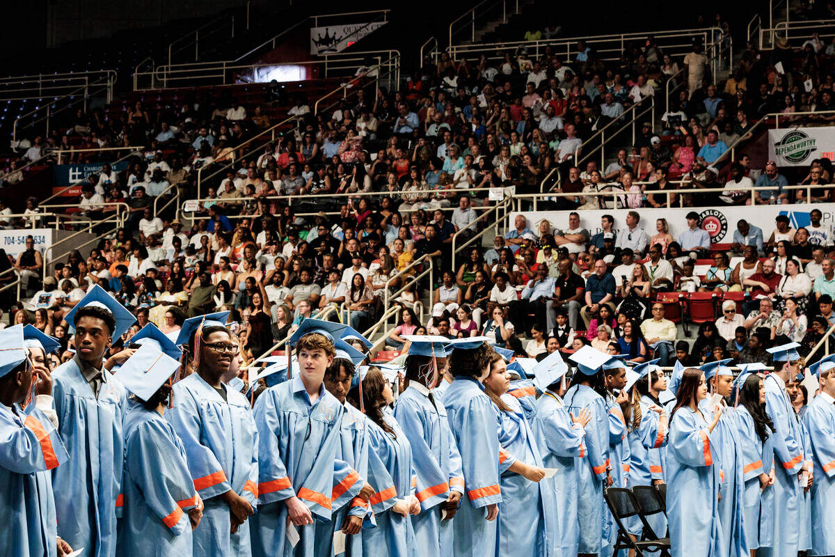 Ballantyne Ride High School’s first ever graduating class files into the Bojangles Coliseum.