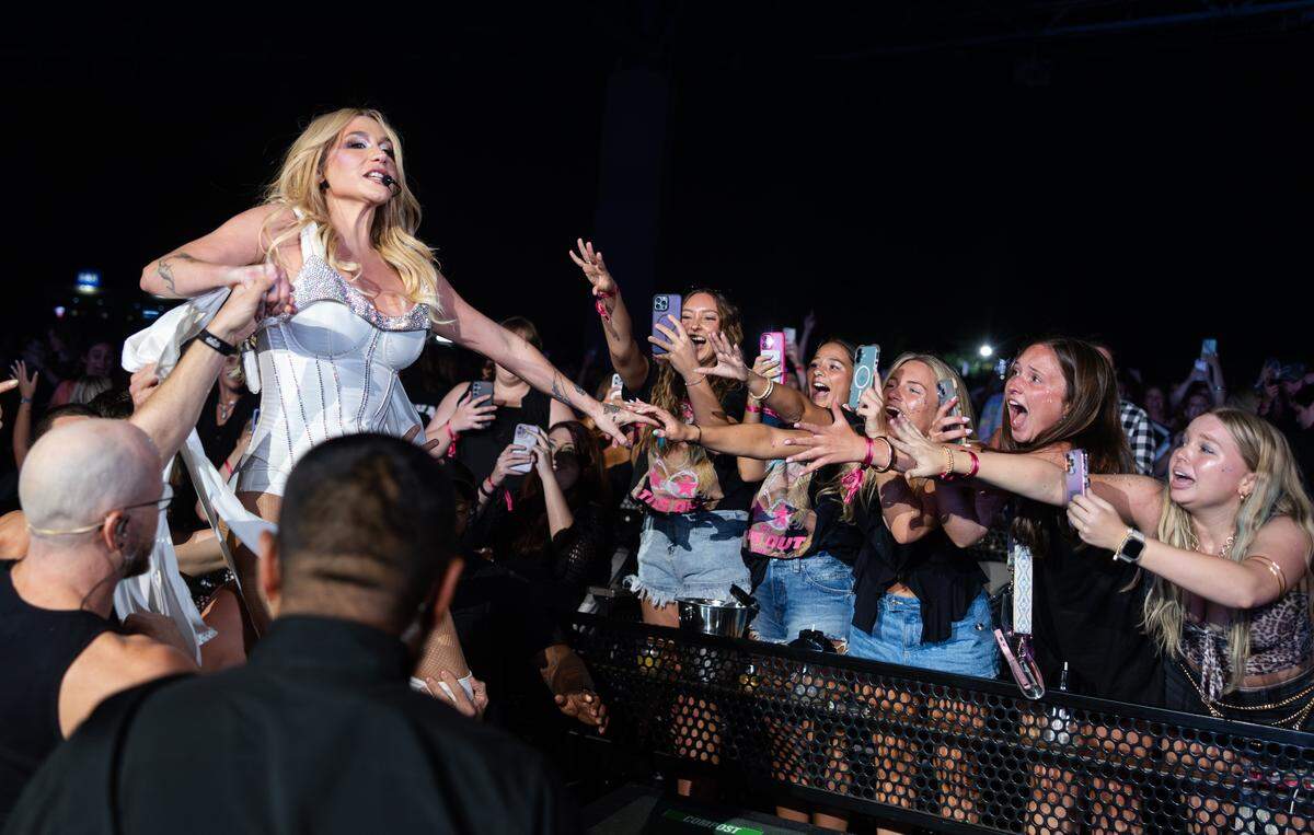 Kesha performs at the PNC Pavillion in Charlotte, N.C., on Tuesday, August 5, 2025.