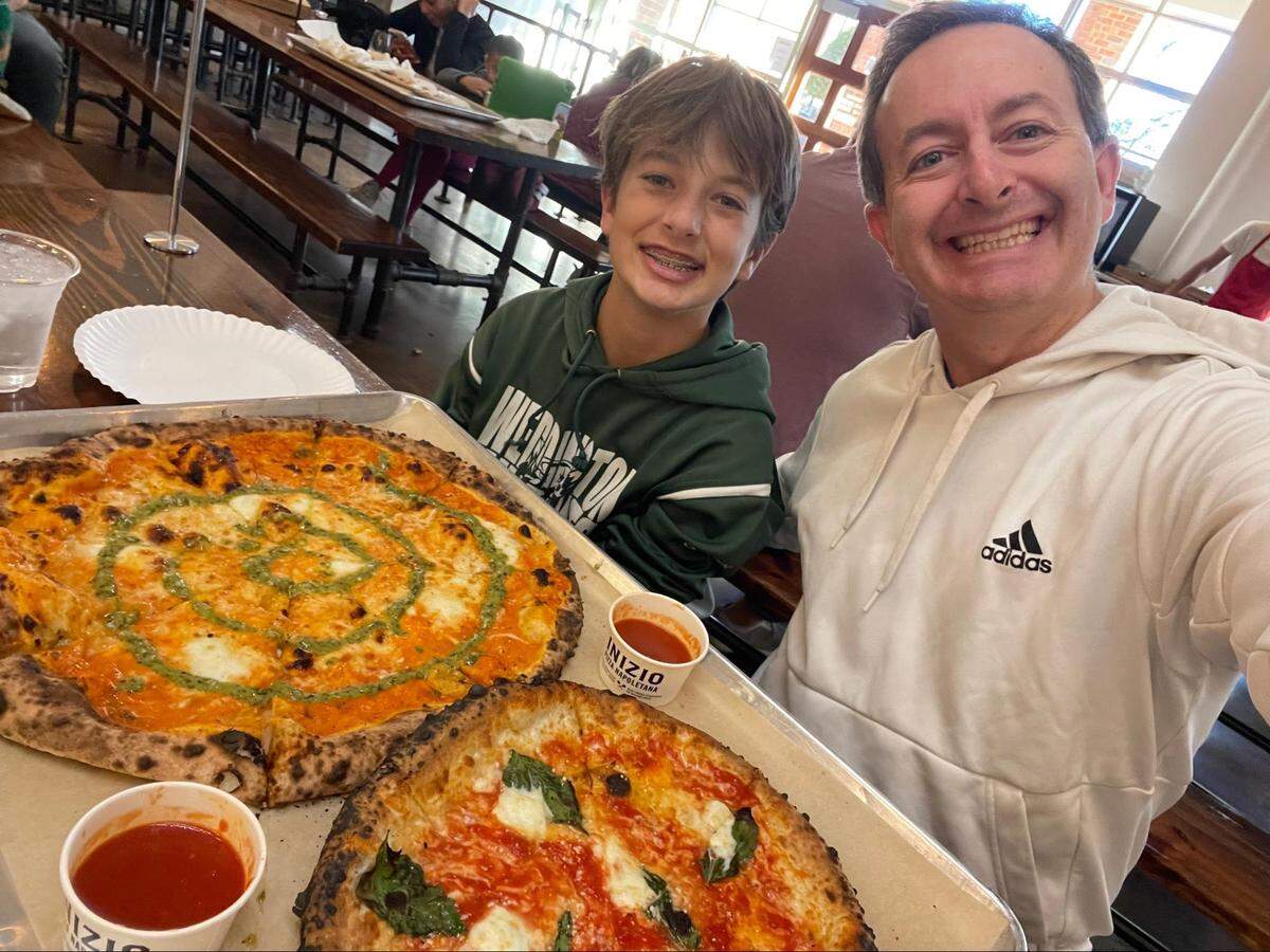 Tristan and Jamie Graziano at Inizio Pizza Napoletana’s Providence Road location.