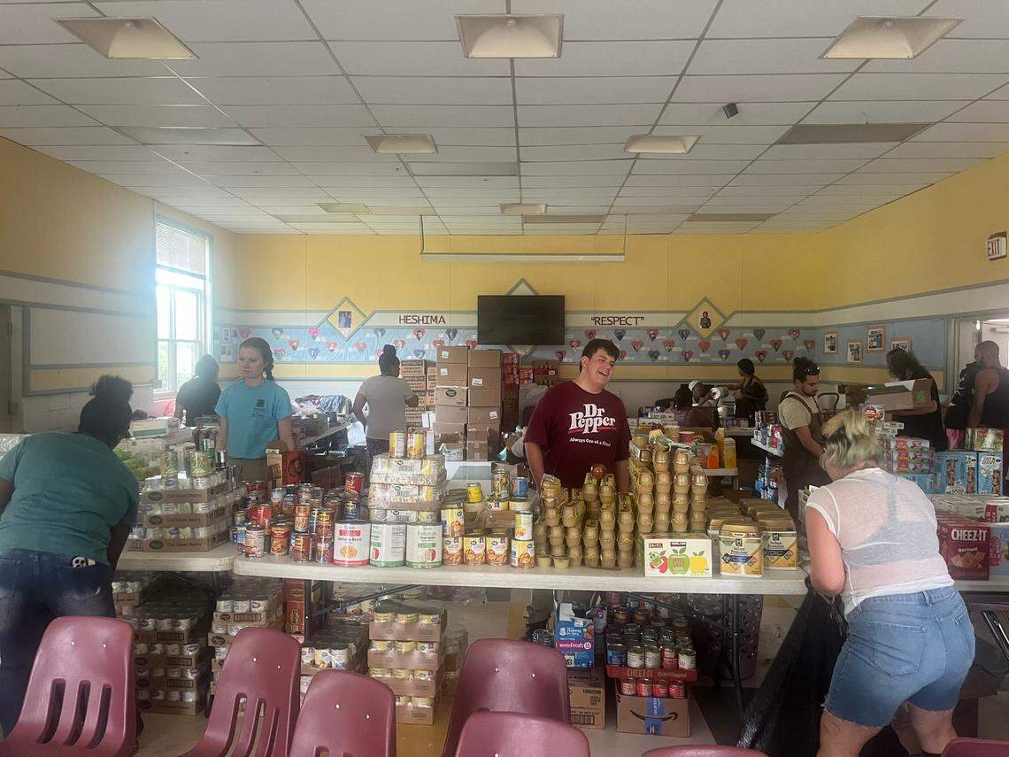 Much-needed food and supplies were replenished on Friday, Oct. 4, 2024, at the Hillcrest public housing community center in Asheville.