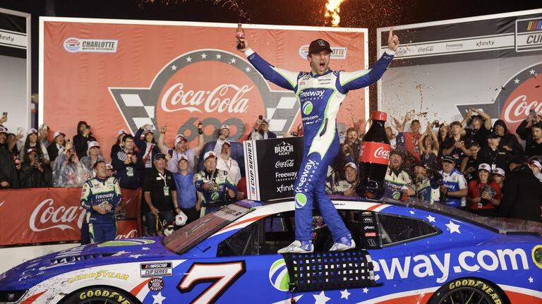 Suarez wins, Kyle Busch is remembered on a Coke 600 weekend doused with emotion