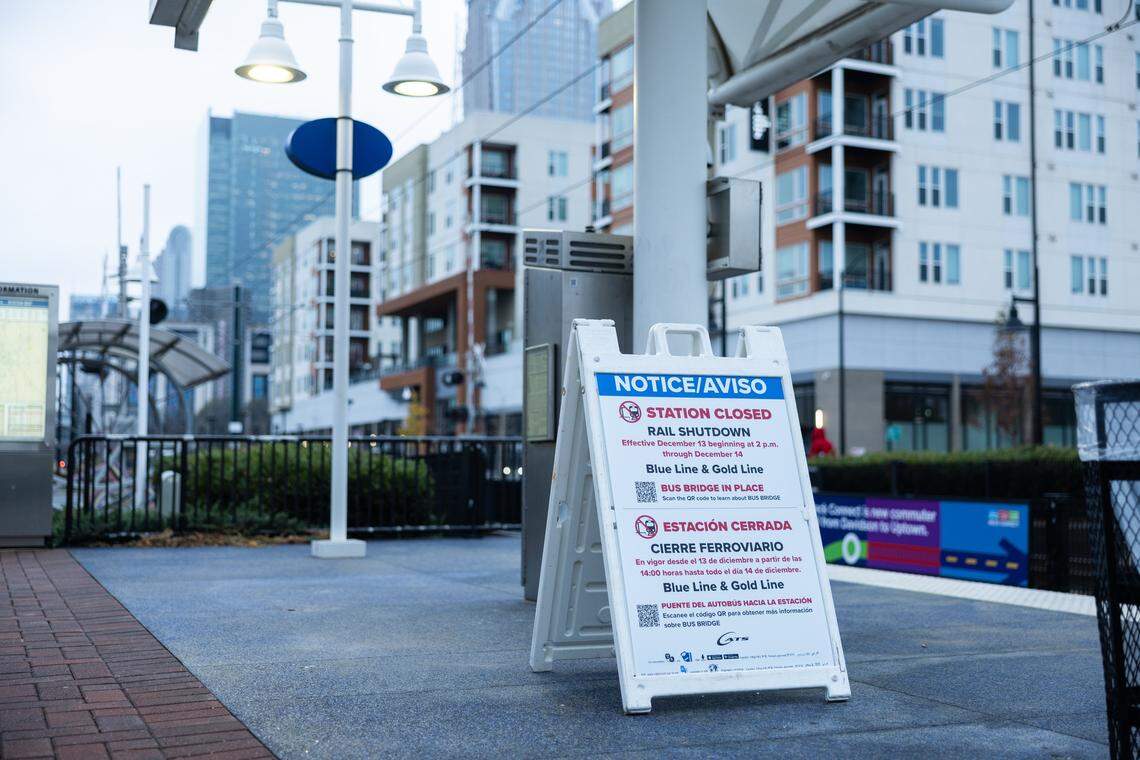 The 9th Street Station stop along the LYNX Blue Line in Charlotte on Monday.