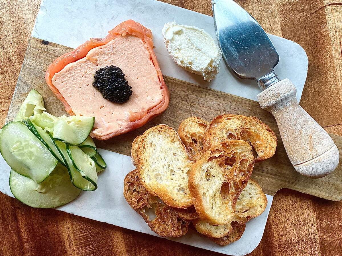 The new salmon terrine appetizer at Crepe Cellar.