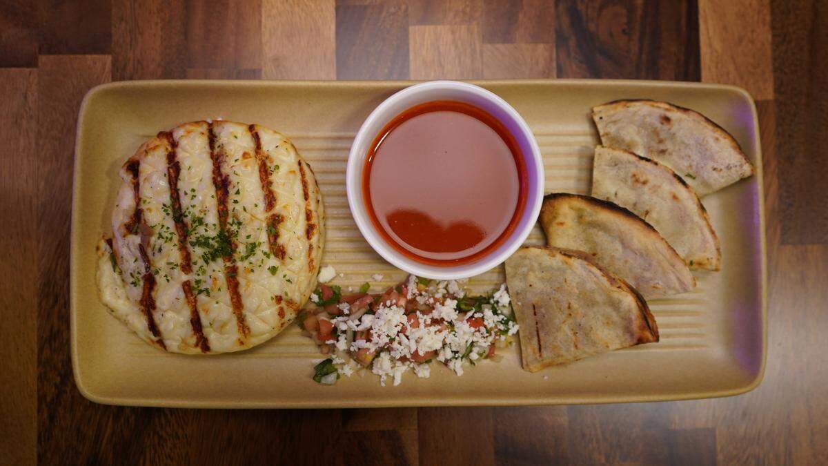 Panela Asada (grilled smoked cheese) at Casa Azteca Mexican Grill in Mooresville NC.