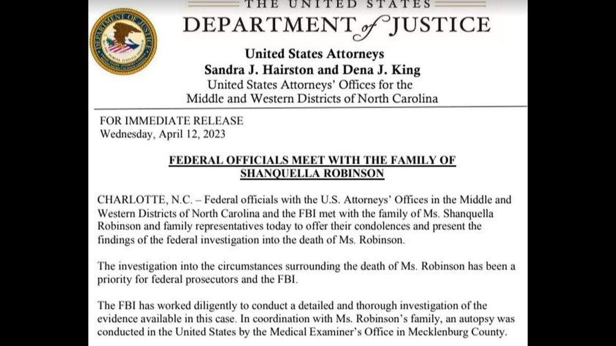 Full text of letter stating U.S. will not arrest suspect in Shanquella Robinson case 