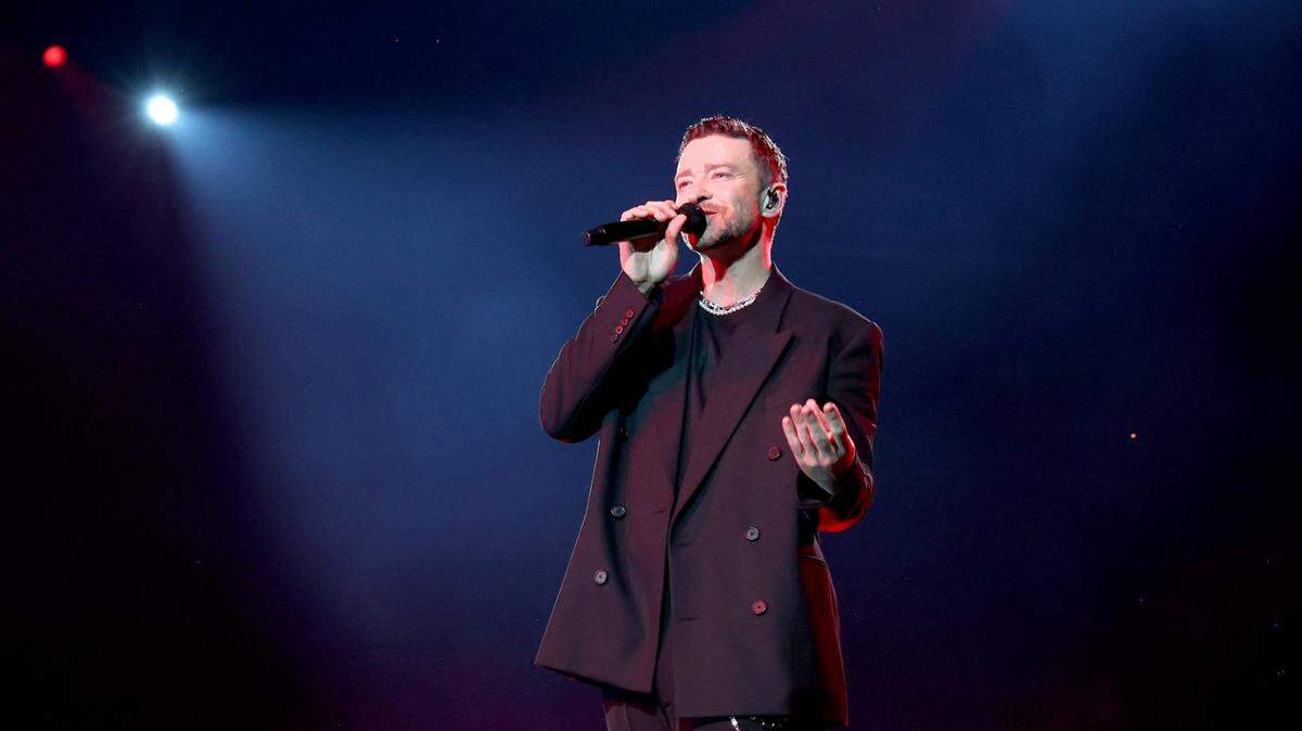 Justin Timberlake performs on stage during the ‘Forget Tomorrow” World Tour at Barclays Center on Oct. 7 in New York City.