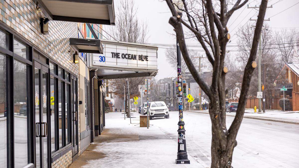 The Neighborhood Theatre in NoDa is shown after the winter storm in Charlotte on Jan. 24, 2026.