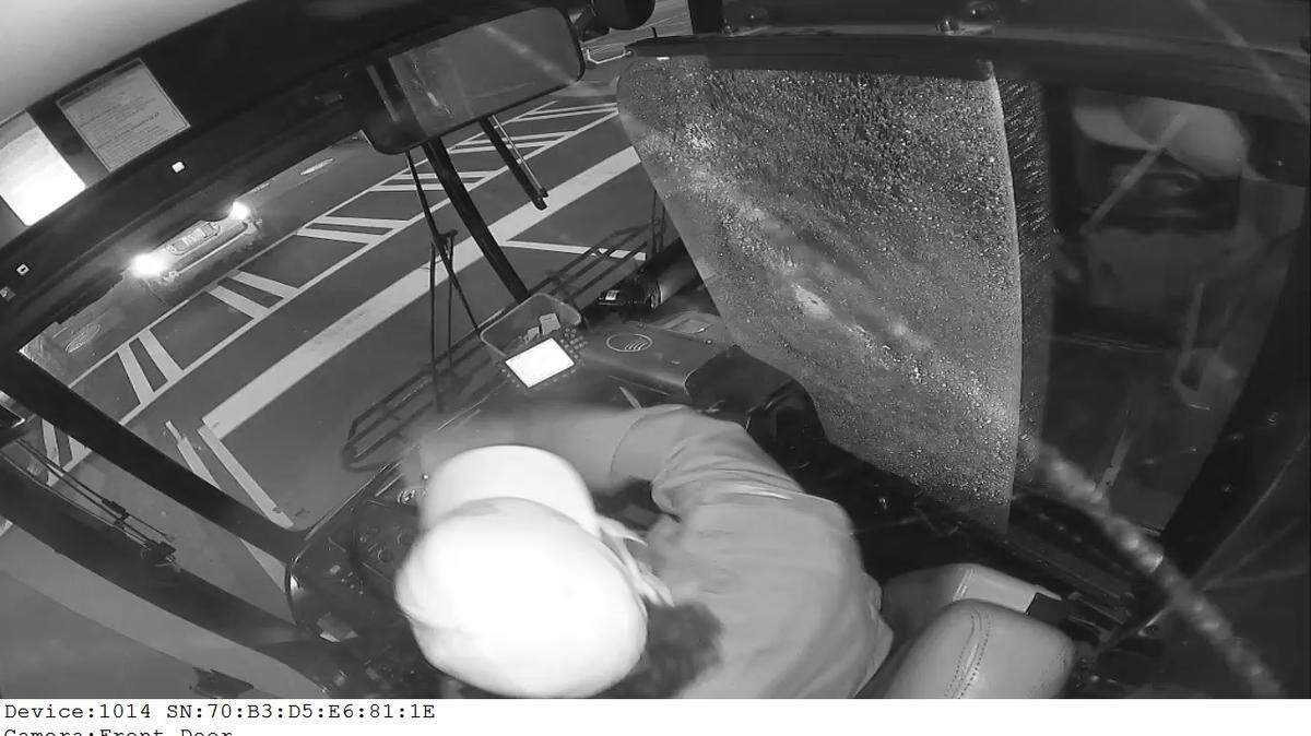 Image from surveillance video footage from CATS on the night of Feb. 11, when bus driver Ethan Rivera was shot and killed.