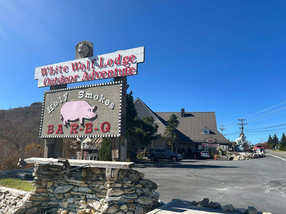 The White Wolf Lodge in Beech Mountain is a one stop shop for rentals, barbecue and more.