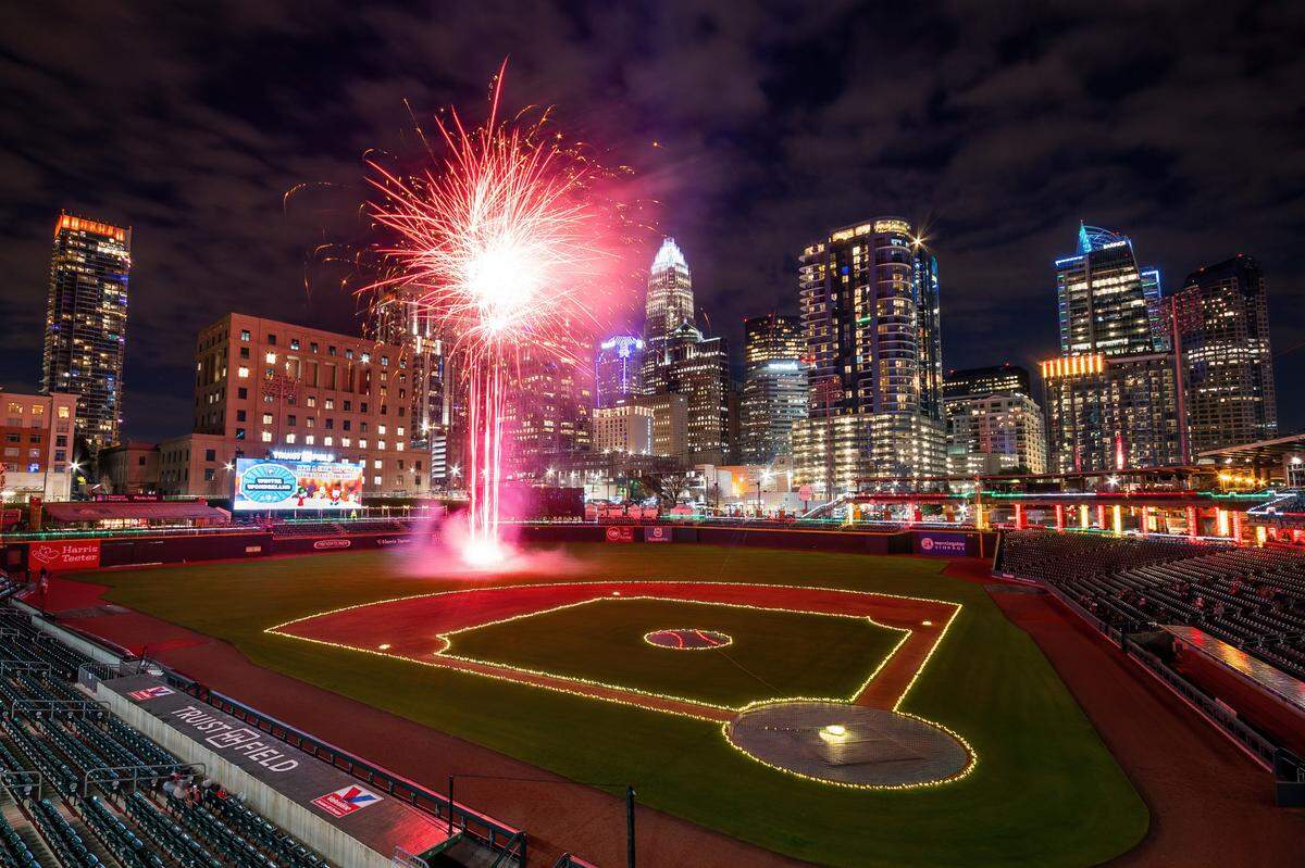 At Truist Field, the Charlotte Knights has a new walkthrough holiday experience featuring tens of thousands of lights, trees, and displays.