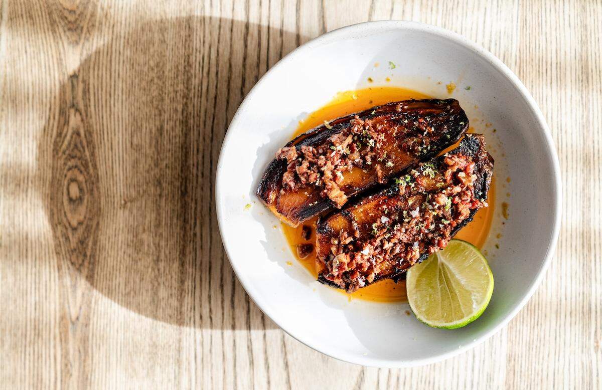 The ember-roasted sweet potatoes at KILN.