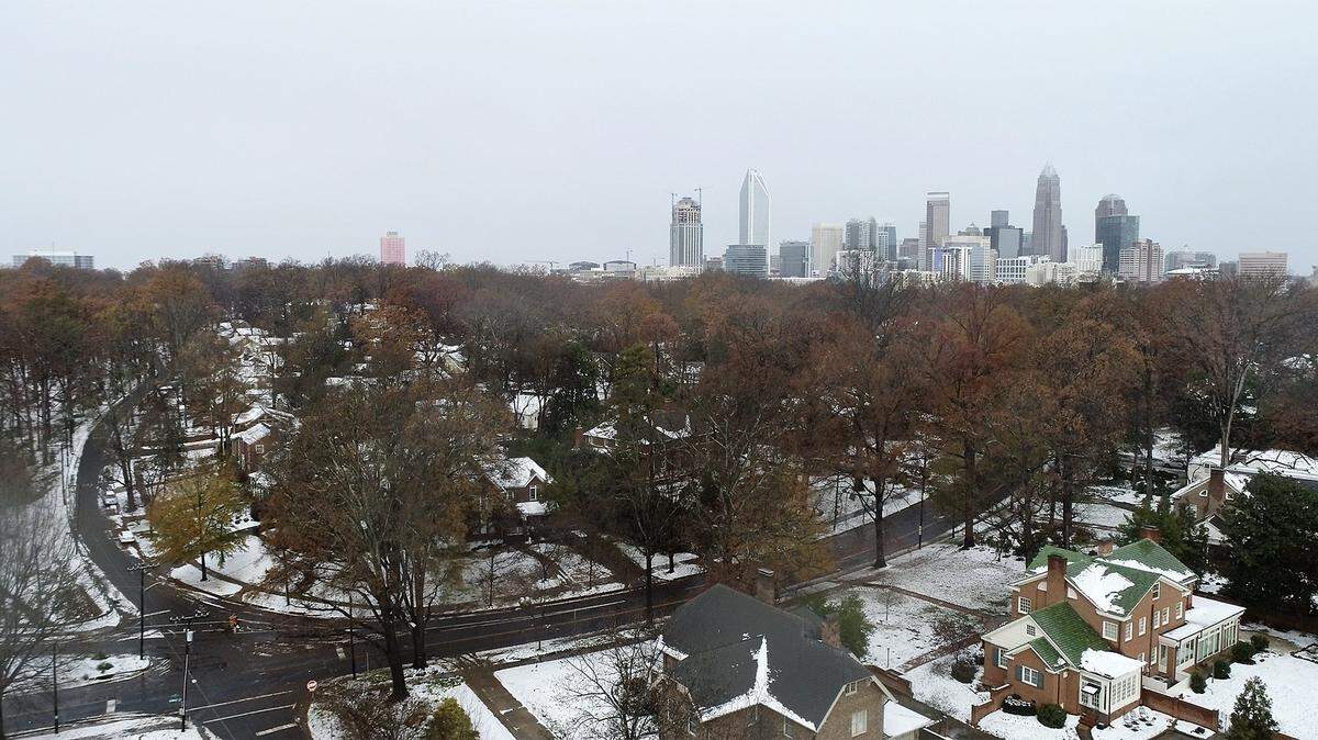 Gray skies began to clear over Charlotte after two days of freezing precipitation in 2018.