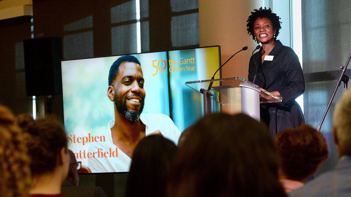 Bonita Buford is the new CEO and president of Harvey B. Gantt Center for African-American Arts + Culture in Charlotte, effective Jan. 1. Shown, Buford talks about Afro-culinary food that will be part of the center’s 50th anniversary next year.