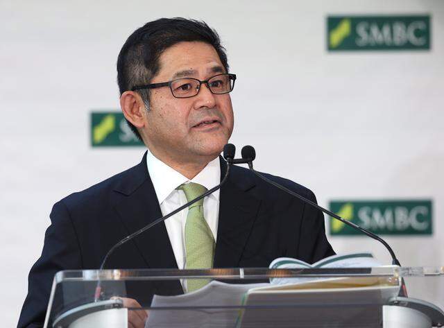 Hiro Otsuka, Chief Executive Officer, SMBC Americas speaks during the announcement that the Japanese bank will be making Charlotte its second U.S. headquarters.