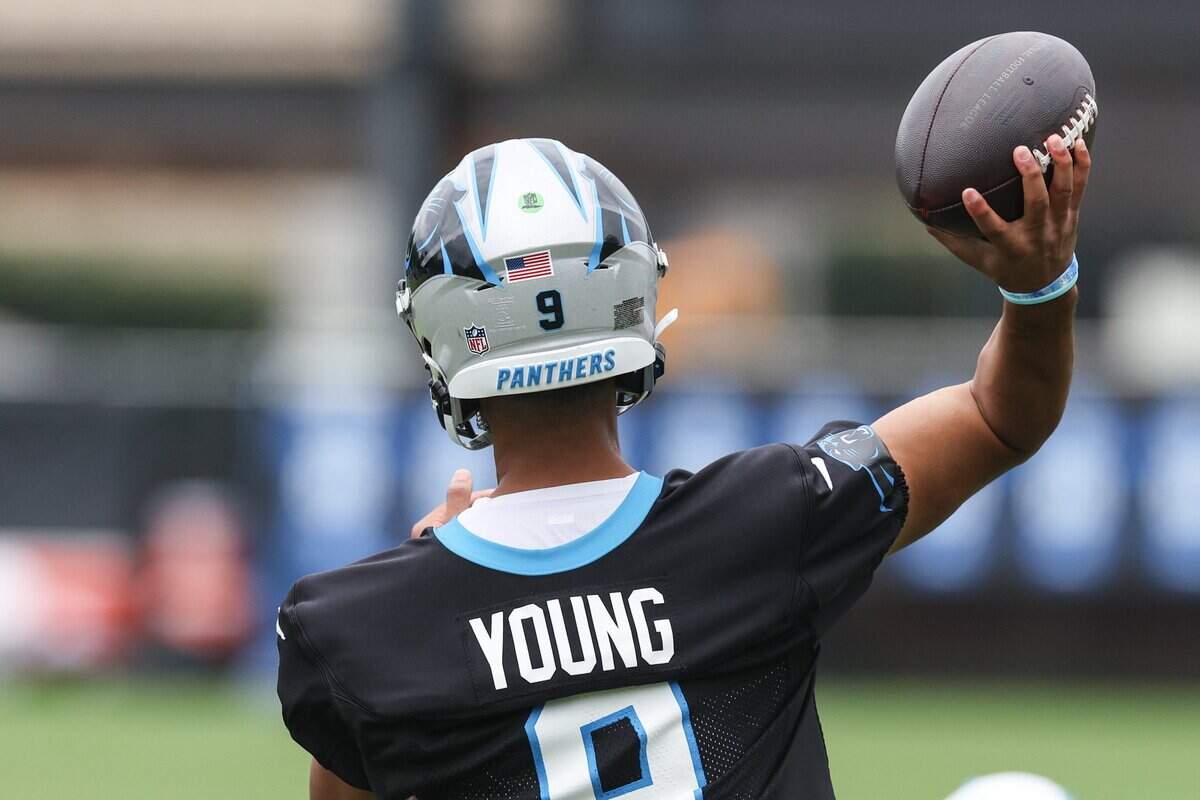 Quarterback Bryce Young takes part in Carolina Panthers Organized Team Activities on Tuesday, June 2, 2026.