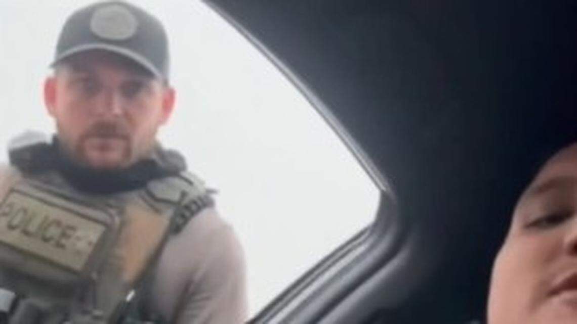 An ICE agent questions a U.S. citizen on Monday, Jan. 5, 2026, in Salisbury, N.C. An ICE agent questions a U.S. citizen on Monday, Jan. 5, 2026, in Salisbury, N.C.