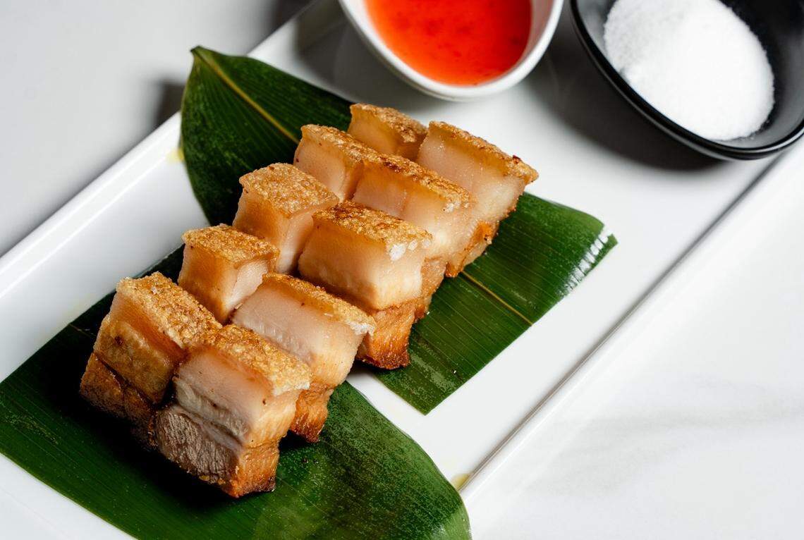 Golden Brick Pork at Flame Bistro & Bar.