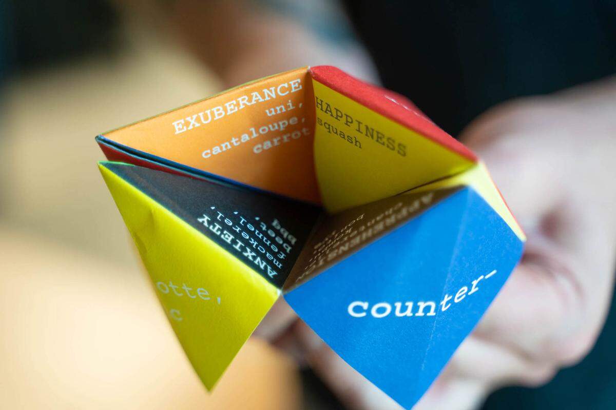 A 2021 menu at Counter- restaurant in Charlotte was an origami paper fortune teller design.