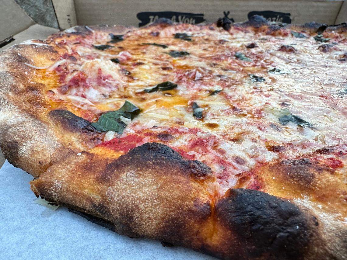 Bird Pizzeria’s Red Pizza (tomato sauce, mozzarella, basil).