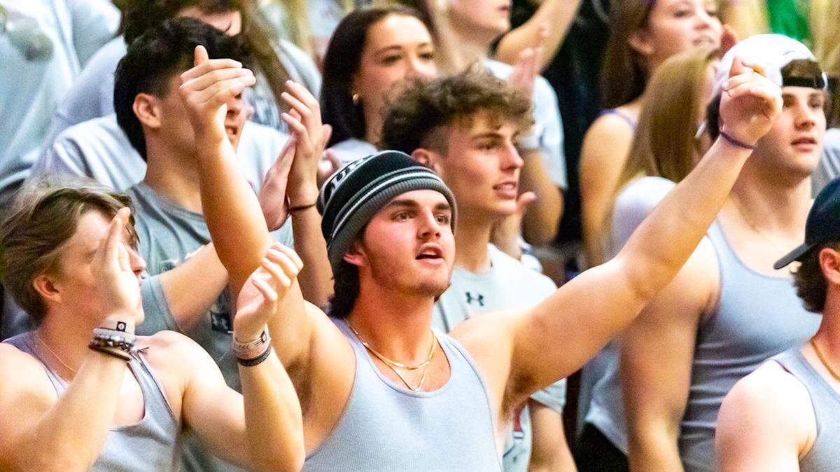 Weddington students and fans hype the crowd up