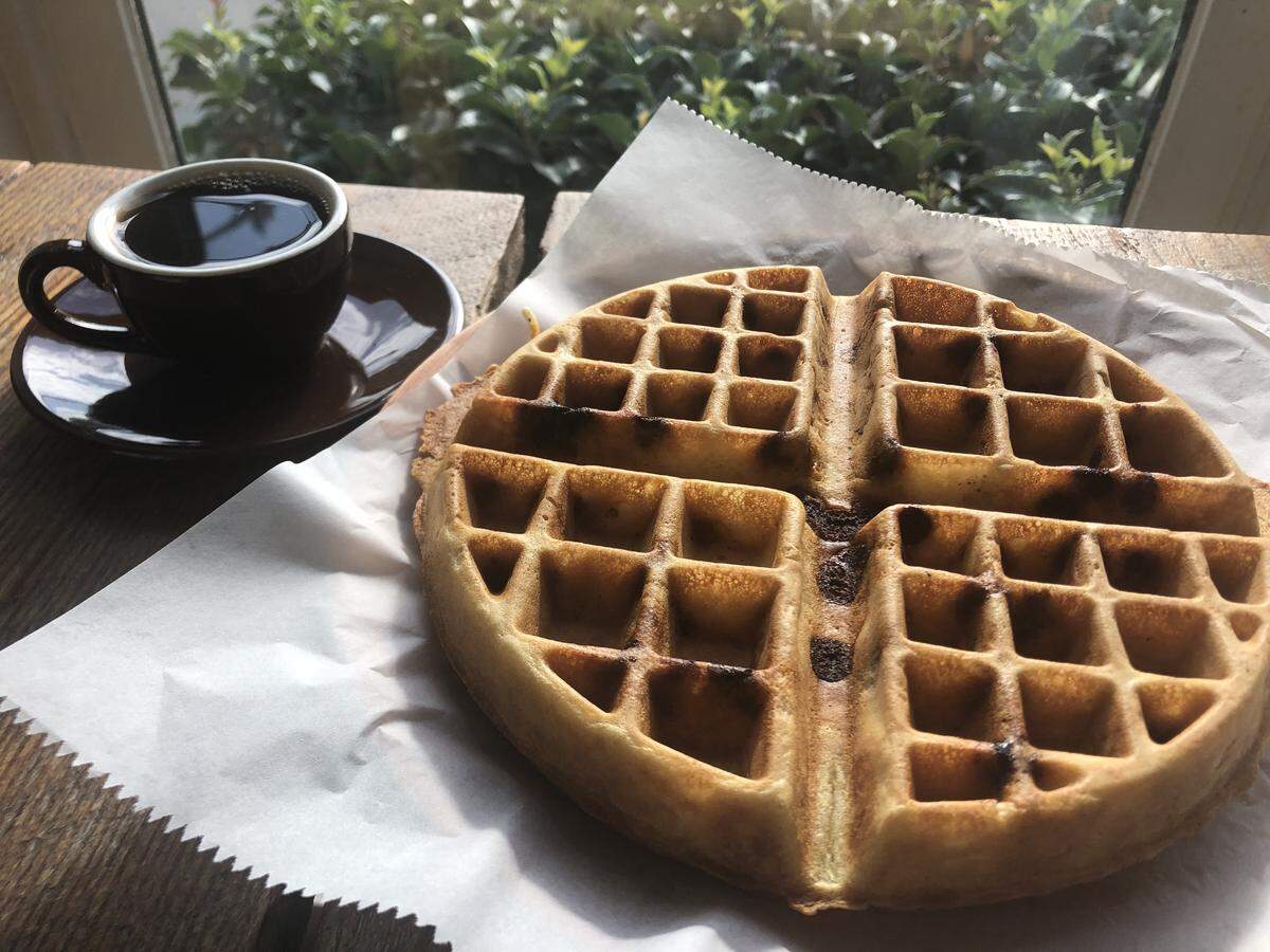 The Mayobird’s monthly waffle special is cinnamon chip in November.