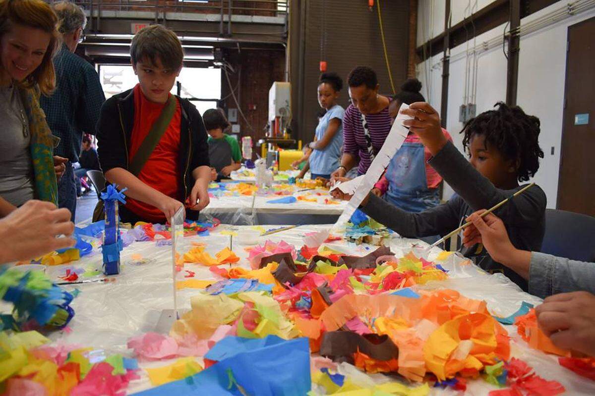 Carmen Neely and the other summer artists-in-residence will be on hand July 13 for Open Studio Saturday at the McColl Center, noon to 4 p.m. Admission is free. Artists will be working in their studios and answering questions. Hands-on art activities, like the one pictured here from the last Open Studio Saturday, will take place throughout the building. There will also be food trucks..