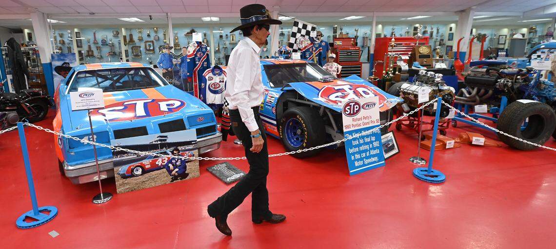 Former NASCAR driver and Hall of Fame member Richard Petty walks through a portion of The Richard Petty Museum in Level Cross, NC on Monday, January 29, 2024. Petty nicknamed “The King,” was the first driver to win the championship 7 times while recording 200 racing wins.