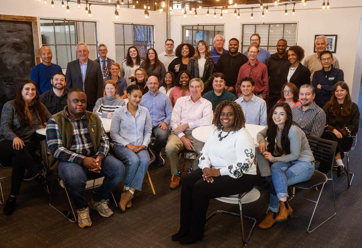 The Charlotte Observer newsroom gathered at The Launch Factory