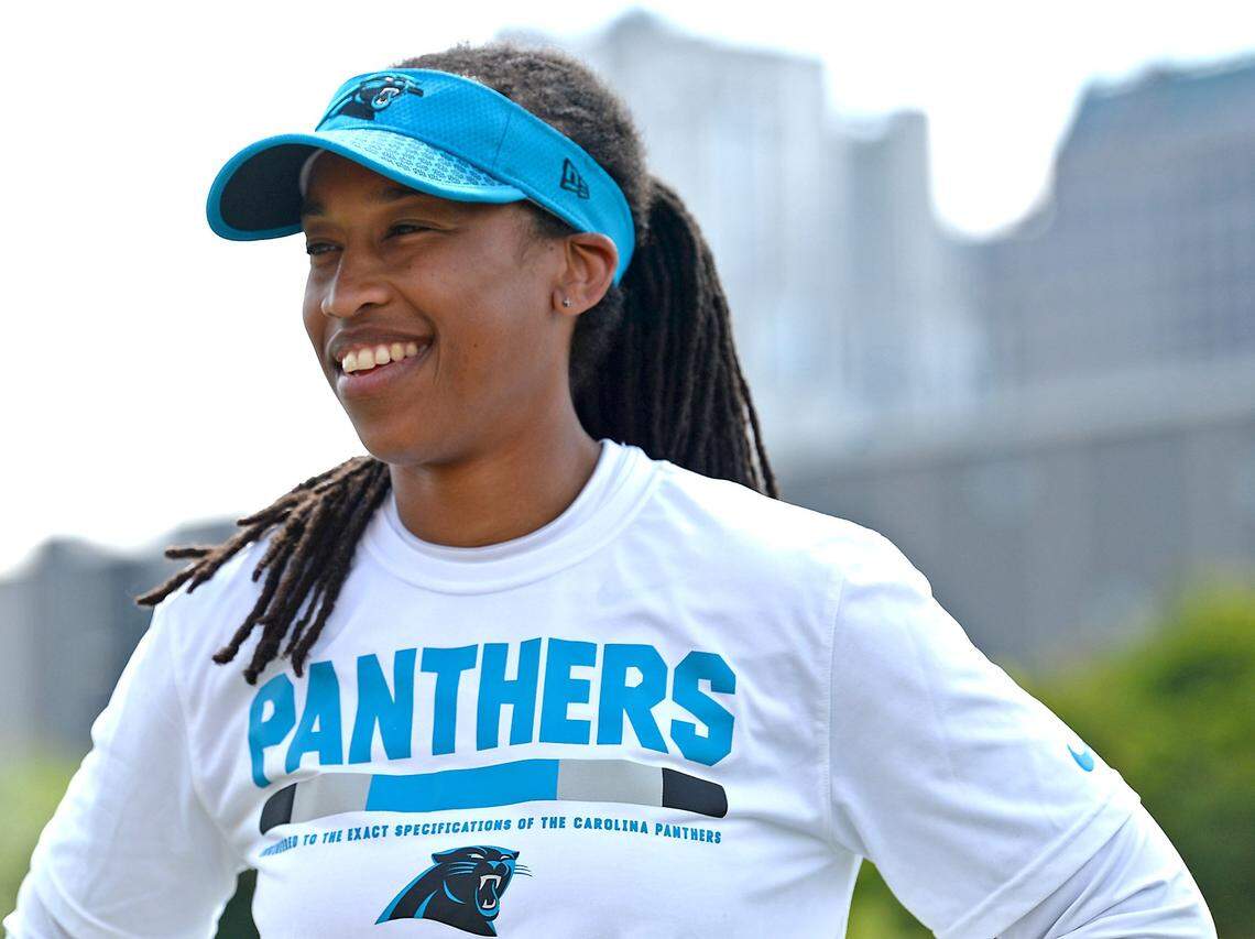 Panthers coaching intern Jennifer King was the first female coaching intern to be hired by Carolina. Head coach Ron Rivera wants to continue to expand opportunities for women in 2019.