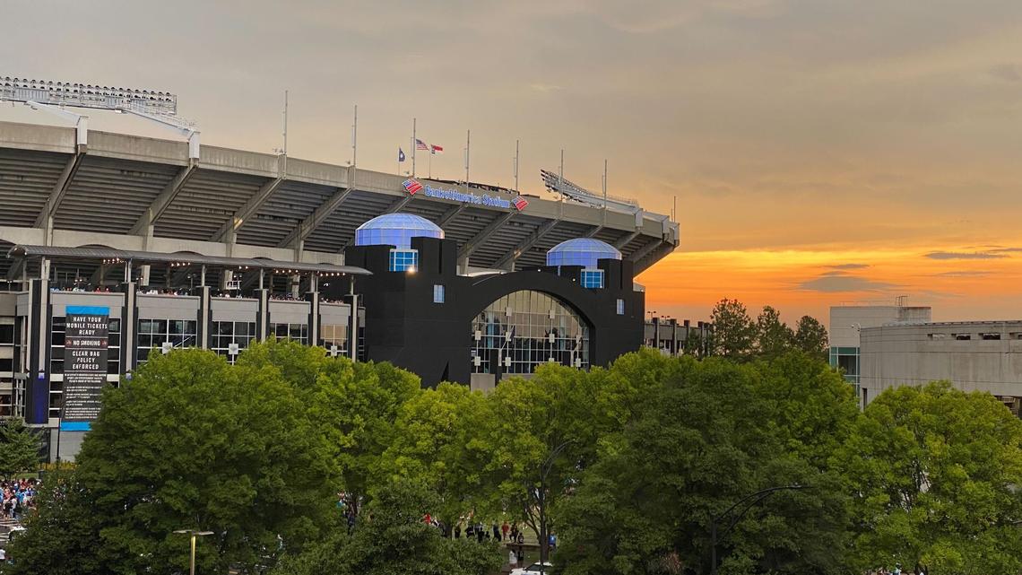 Bank of America stadium during sunset July 20, 2022