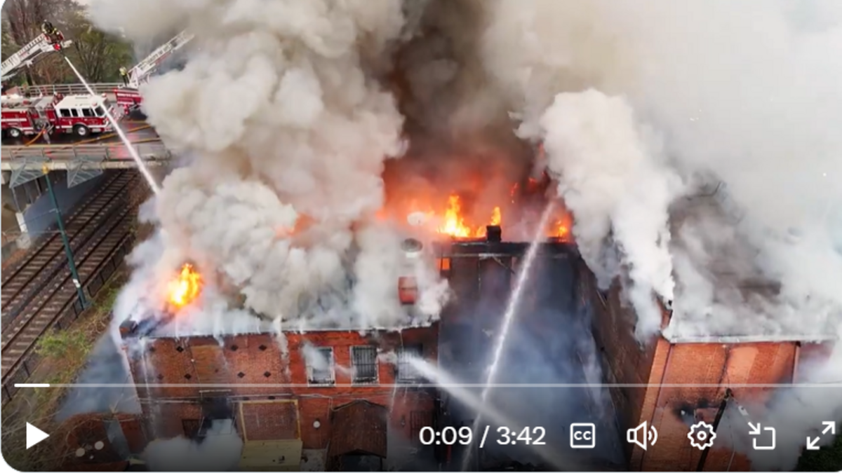 Smoke billowed near the uptown skyline as Charlotte firefighters battled a three-alarm fire that gutted and collapsed the popular Morehead Tavern nightspot on Saturday, March 15, 2025.