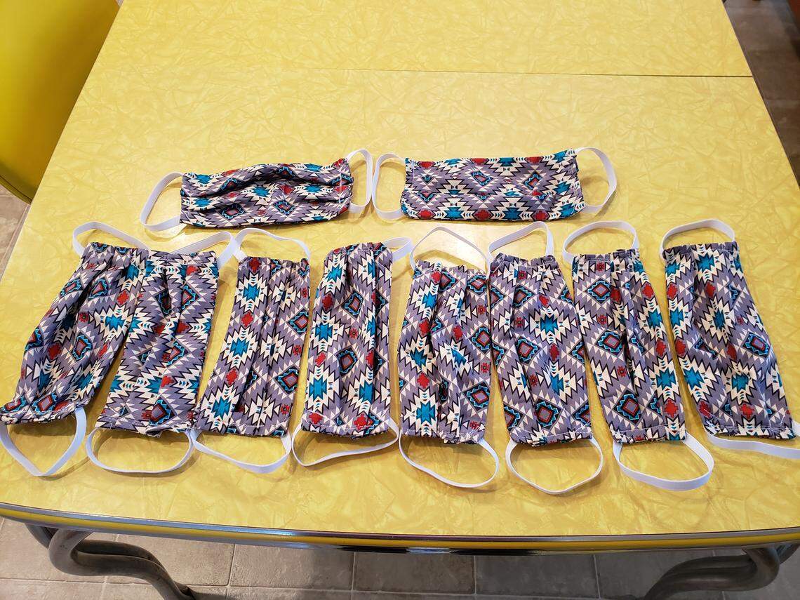 Marina Nichols, 15, is sewing homemade face masks to donate to local hospitals running low on supplies amid the coronavirus pandemic.