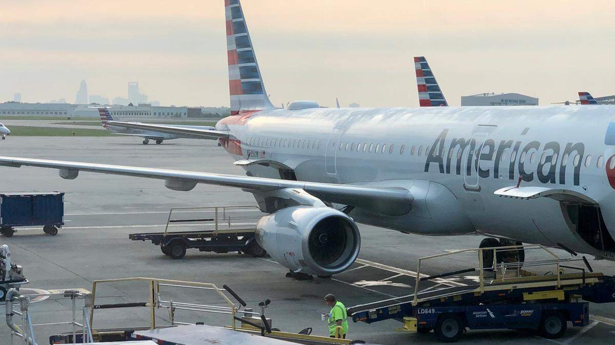 American Airlines planes at Charlotte Douglas International Airport in July 2021.