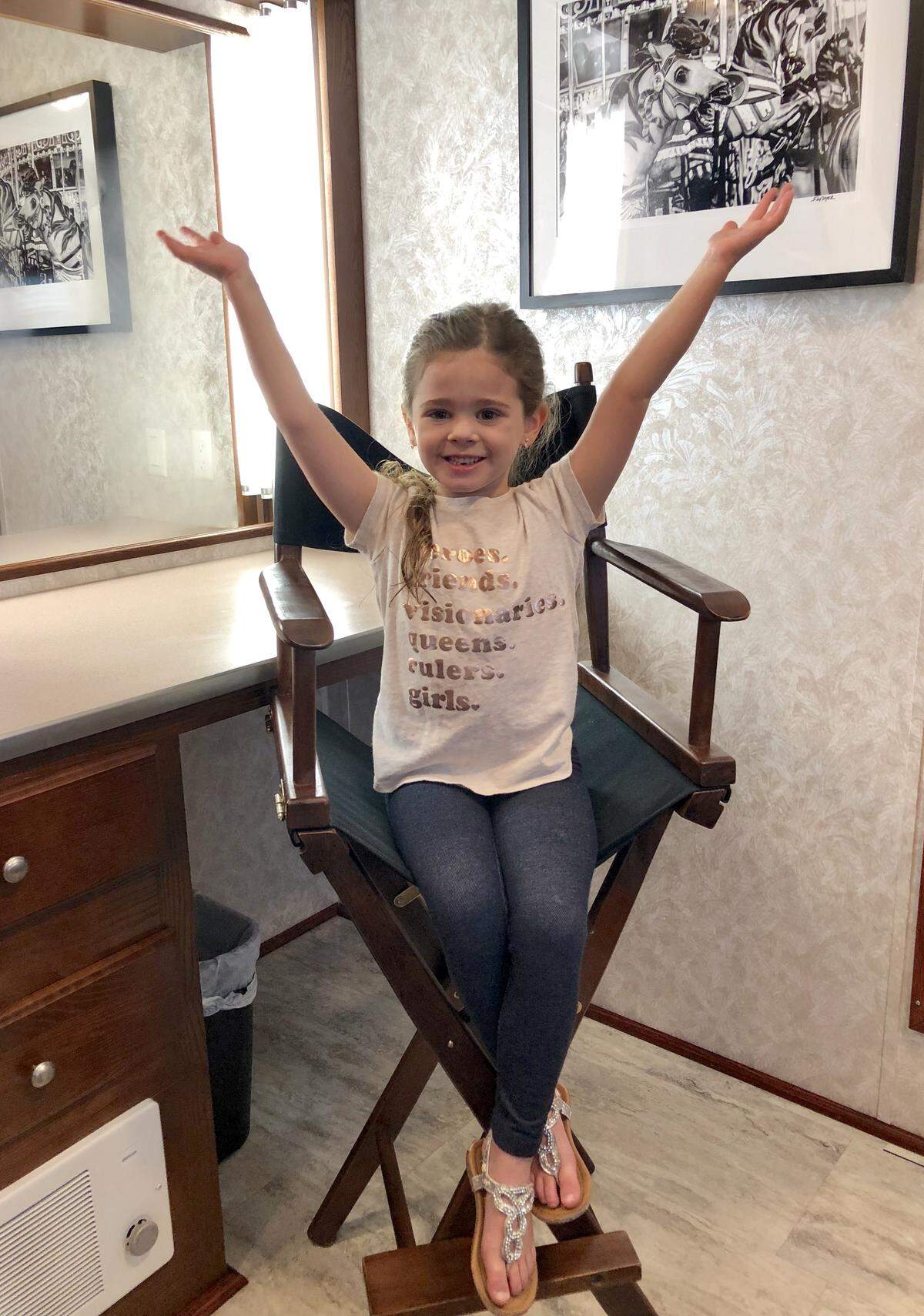 Adelynn Spoon in her trailer on location in the Atlanta area during filming of “Watchmen.”