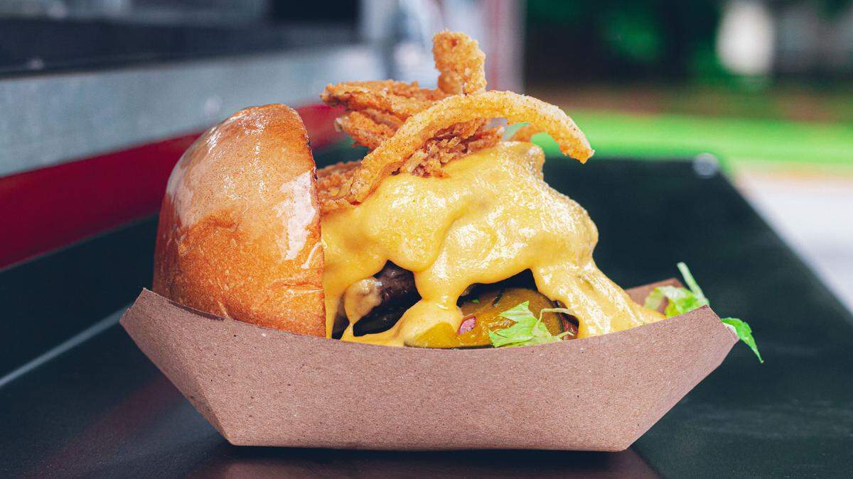 The Double Trouble Burger at Another!? Food Truck.