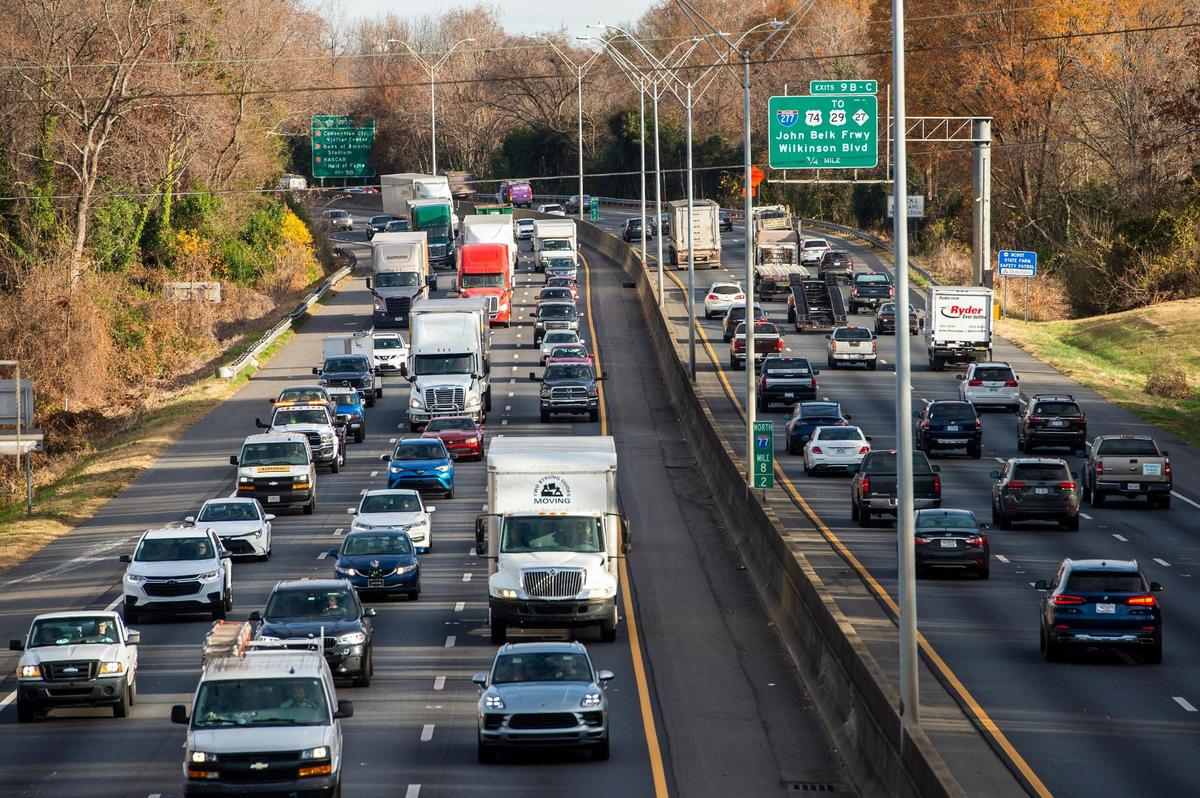 In the Charlotte region, the average commuter spent more than two full days in traffic in 2019. A $13.5 billion plan seeks to give people more options to get around and help alleviate those congestion woes, like pictured here on Interstate 77 near Remount Road.