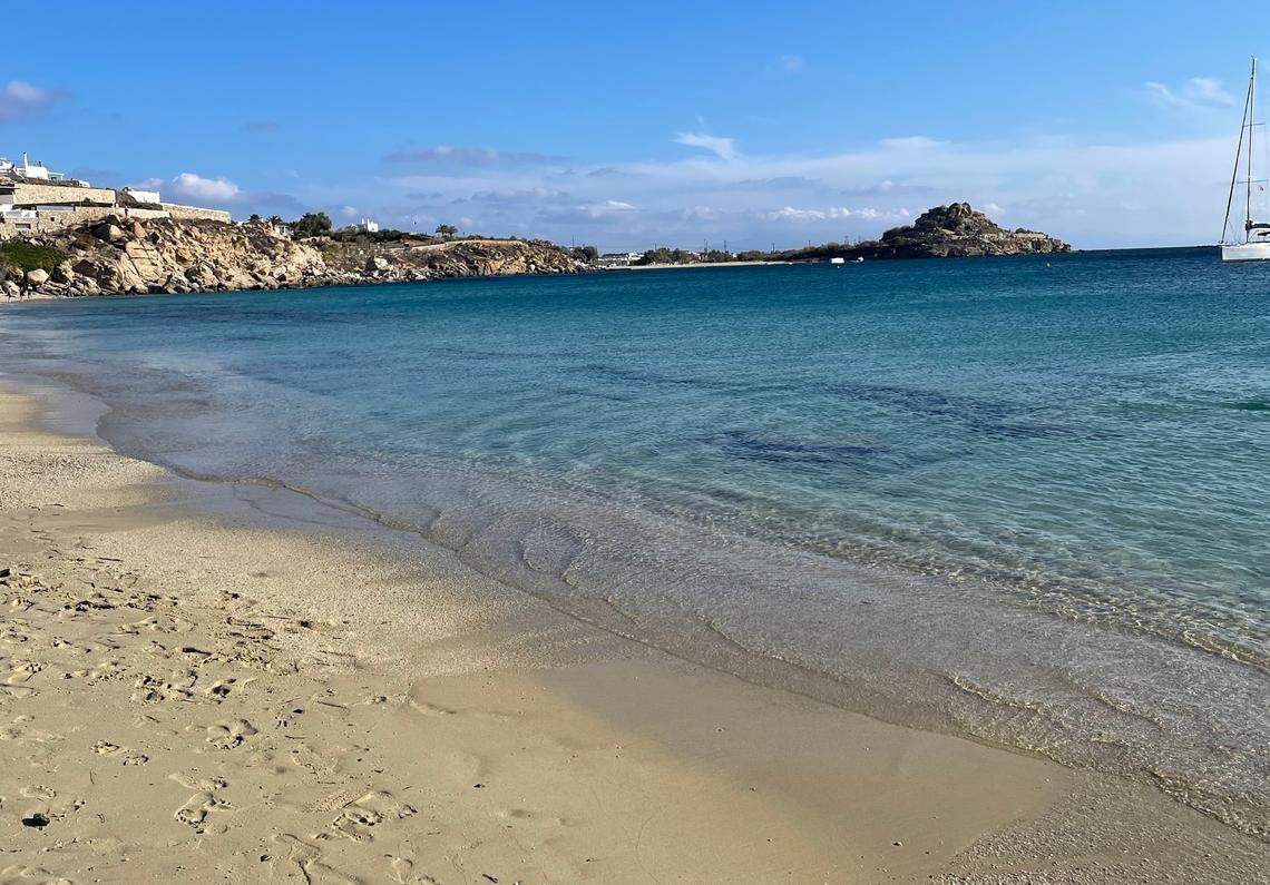 The beach at Mykonos.