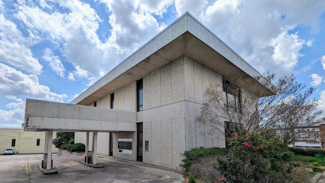 Signs remain that Liberty Home Care & Hospice at 119 W. Wade St. in Wadesboro was formerly First National Bank, including the teller lane.