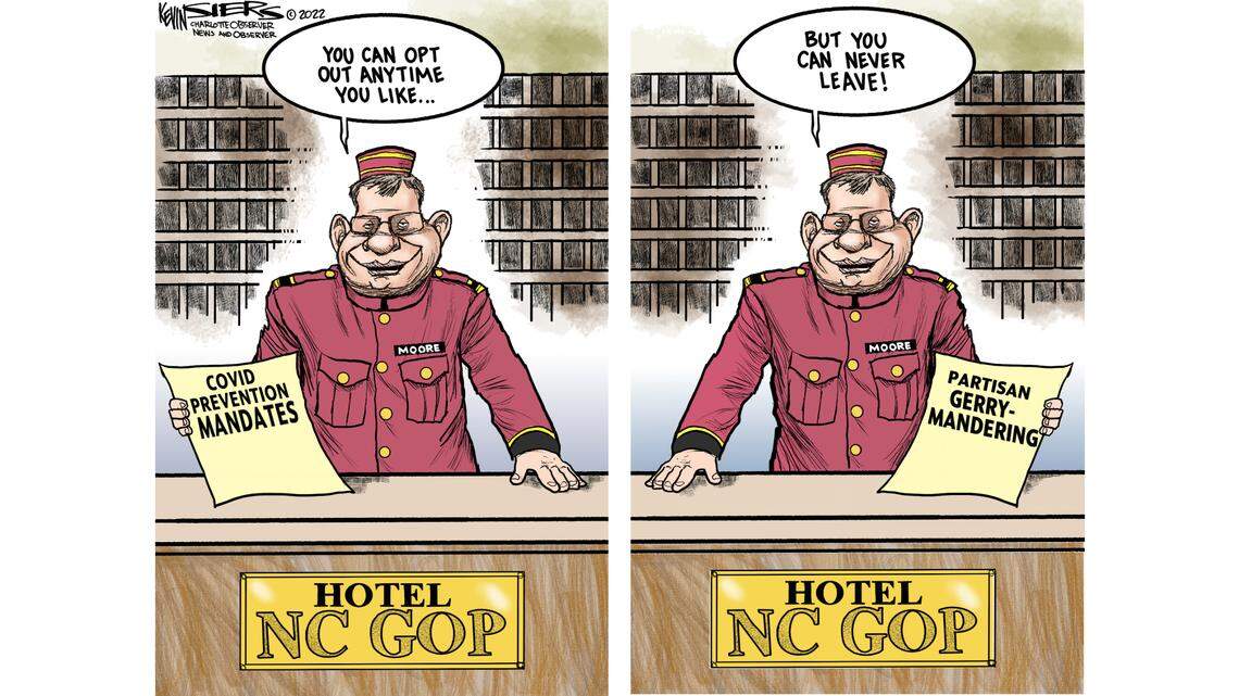 Kevin Siers cartoon: Welcome to the Hotel NCGOP