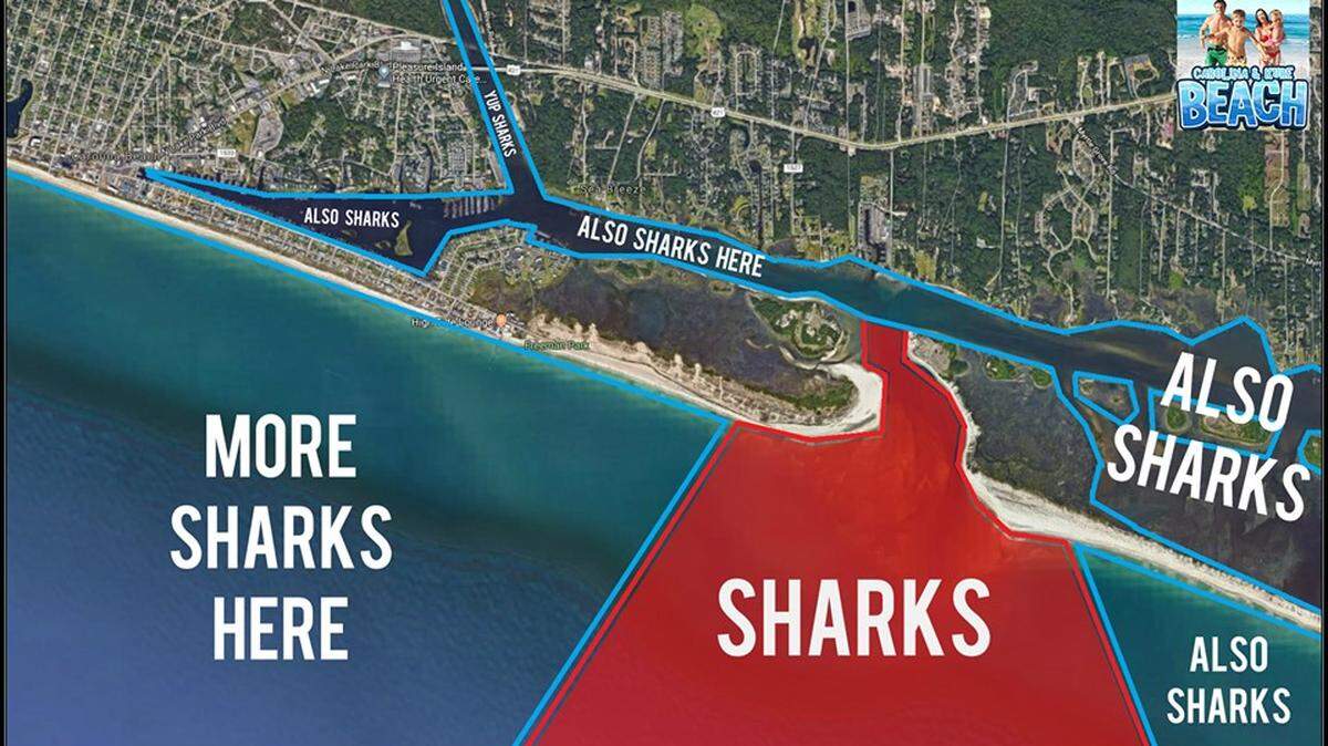 Map posted this week by the Carolina Beach & Kure Beach Community Facebook page.