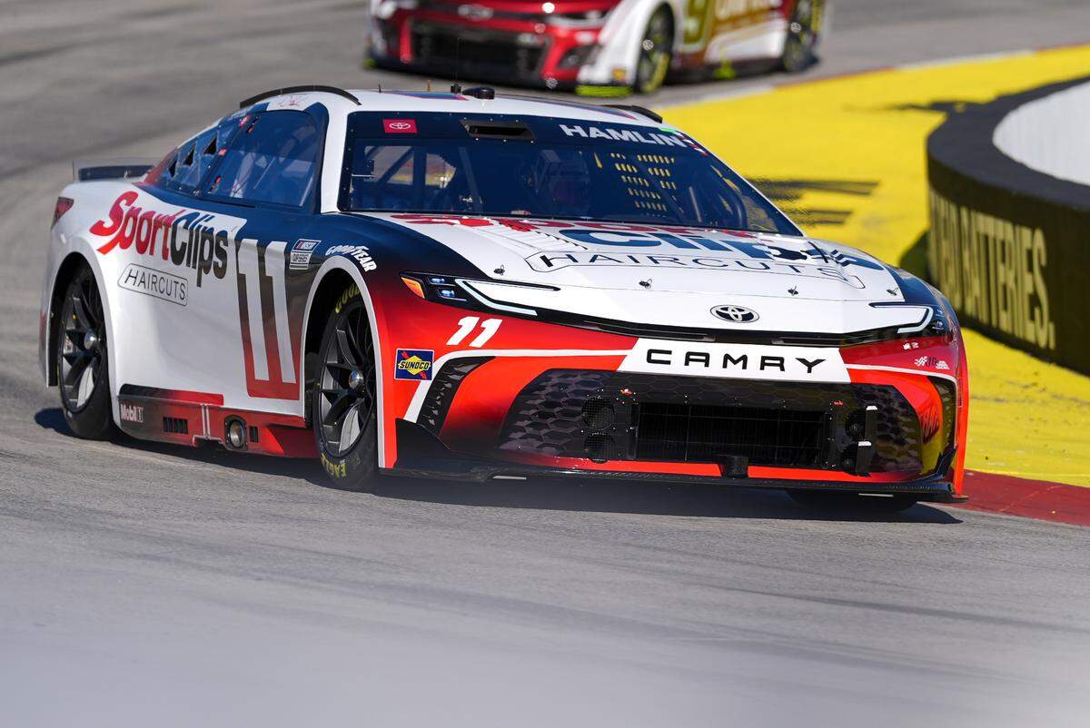Apr 6, 2024; Martinsville, Virginia, USA; NASCAR Cup Series driver Denny Hamlin (11) during practice at Martinsville Speedway.