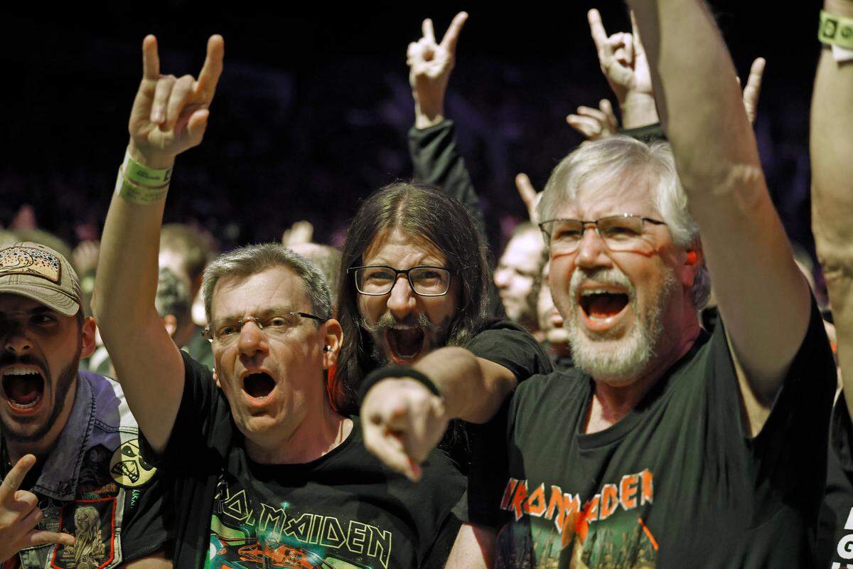 Iron Maiden fans prepare for the band’s performance at Spectrum Center in Charlotte, NC on Wednesday, November 13, 2024. The band’s tour is The Future Past Tour World Tour-2024.