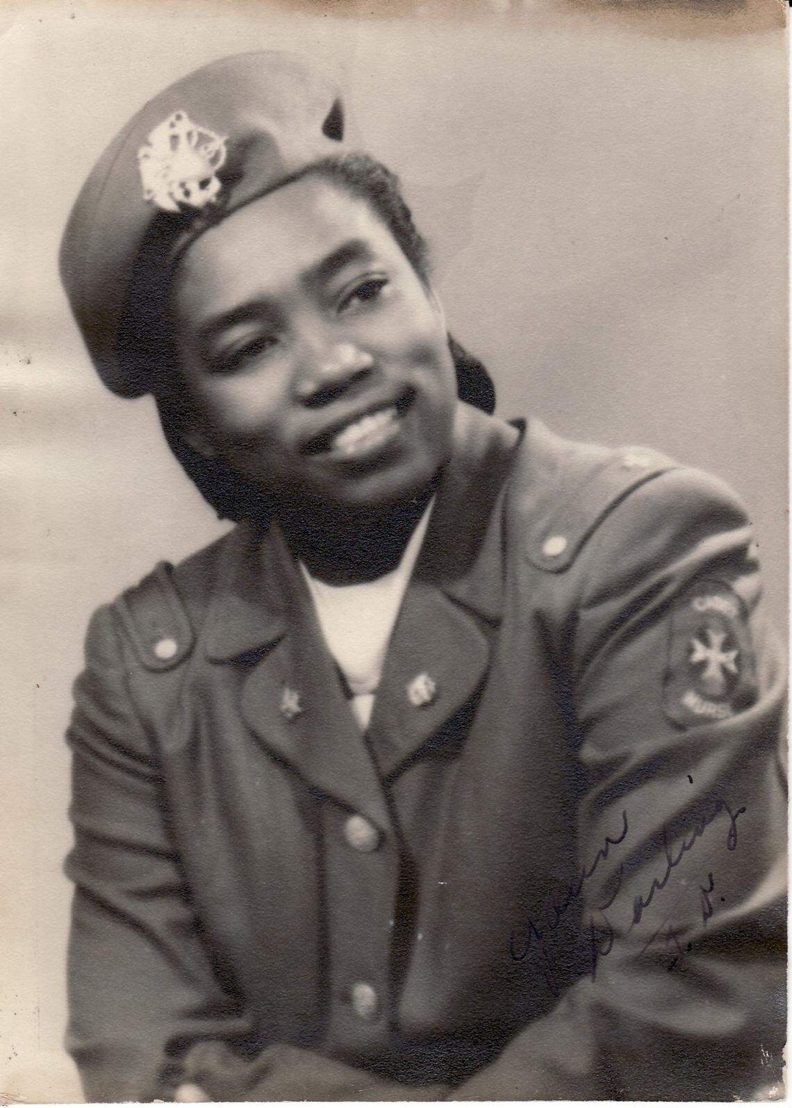 Thereasea Clark Elder as a U.S. nurse cadet in World War II.
