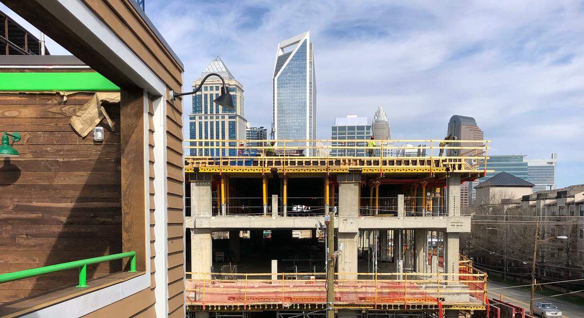 Check out the skyline view from Charlotte Beer Garden.