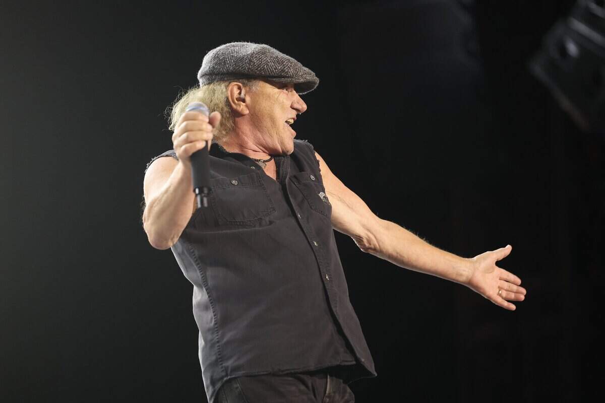 AC/DC lead Brian Johnson sings for thousands of fans at Bank of America Stadium in Charlotte on Saturday, July 11, 2026.