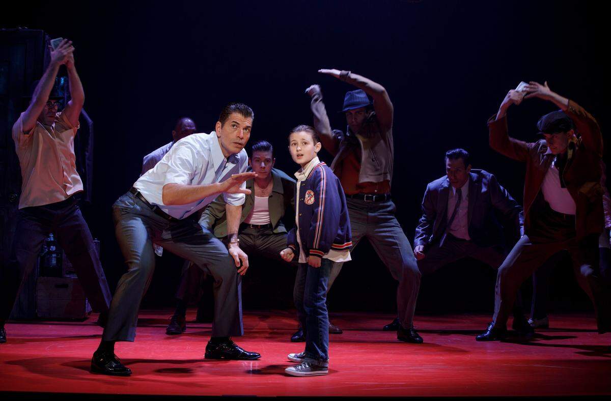 Joe Barbara (Sonny) and Frankie Leoni (Young Calogero) in “A Bronx Tale: The Musical.”
