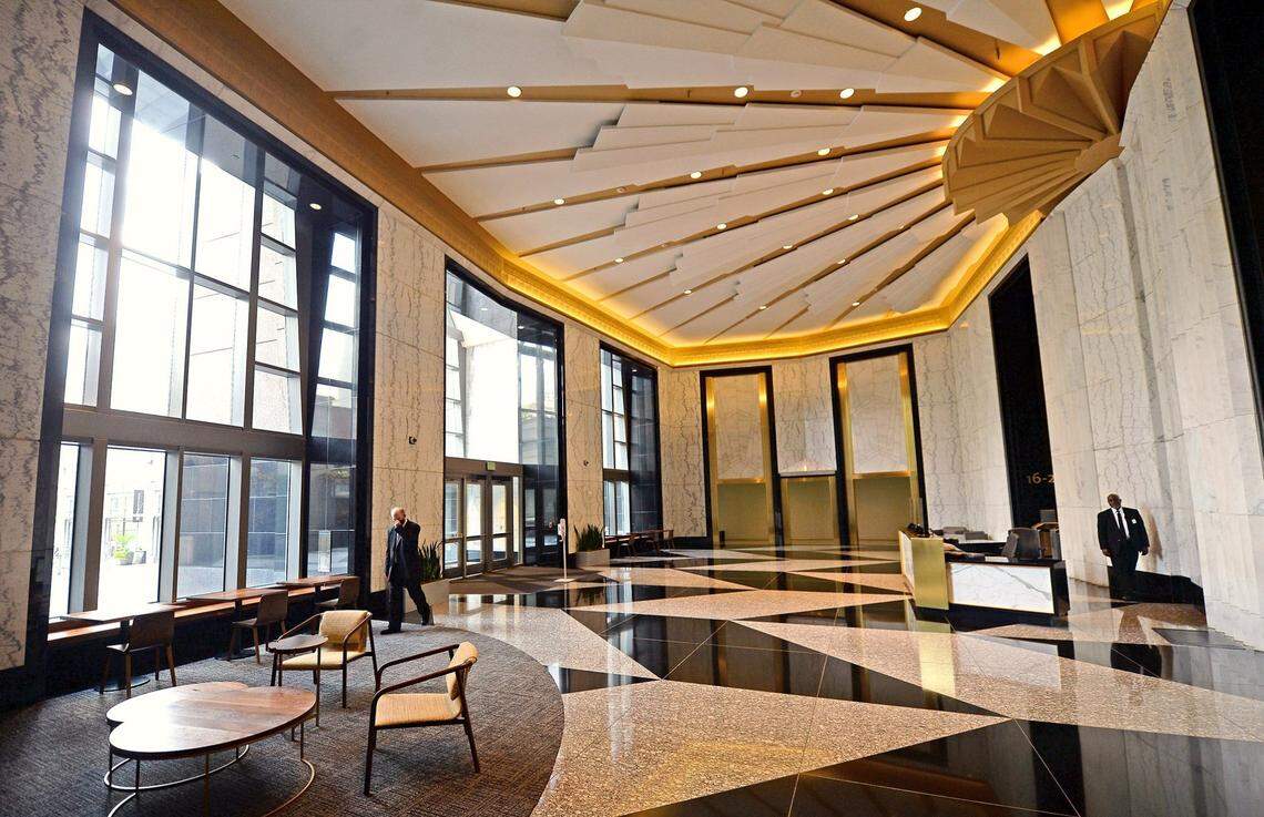 The lobby of the Truist Headquarters in Charlotte, NC on Wednesday, June 30, 2021.