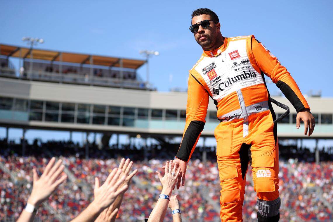Bubba Wallace at the 2023 NASCAR Cup Series Championship at Phoenix Raceway on November 05, 2023 in Avondale, Arizona. Cr. Netflix/Tyler Schank