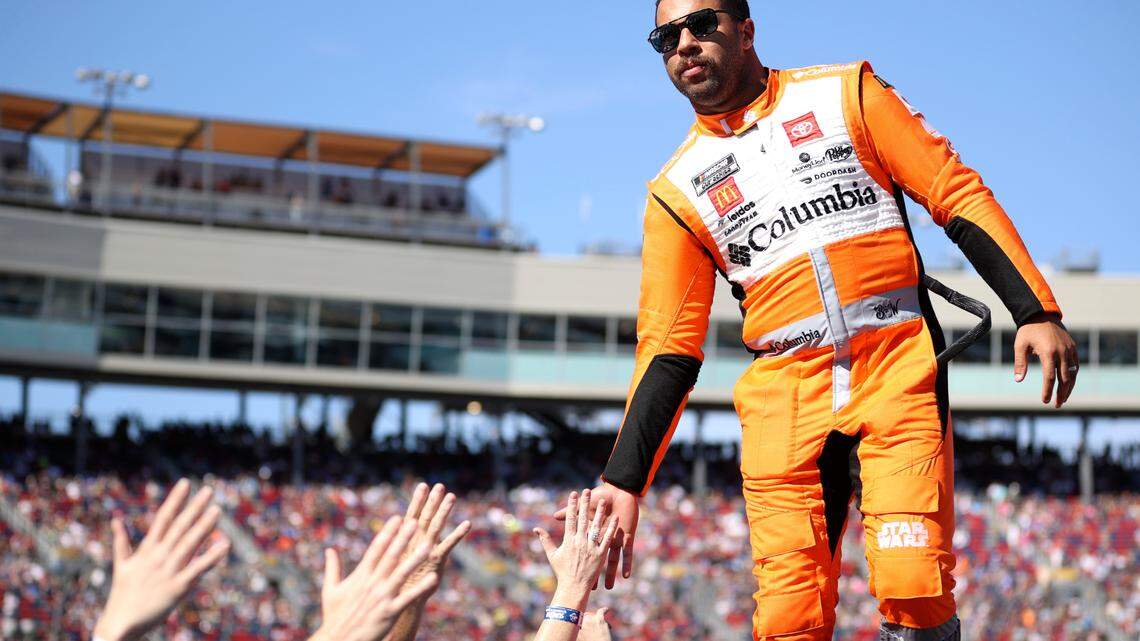 Bubba Wallace at the 2023 NASCAR Cup Series Championship at Phoenix Raceway on November 05, 2023 in Avondale, Arizona. Cr. Netflix/Tyler Schank