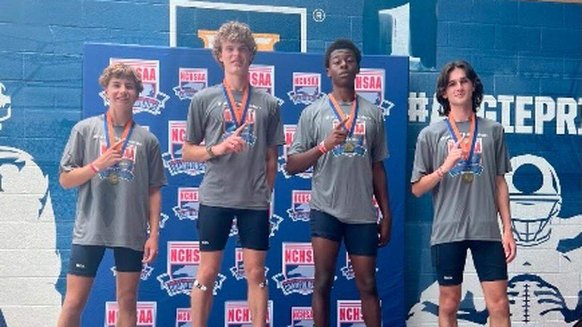 Corvian Community’s boys’ track team won the NCHSAA 1A state title in Greensboro on Friday, May 16, 2025.